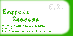 beatrix kapcsos business card